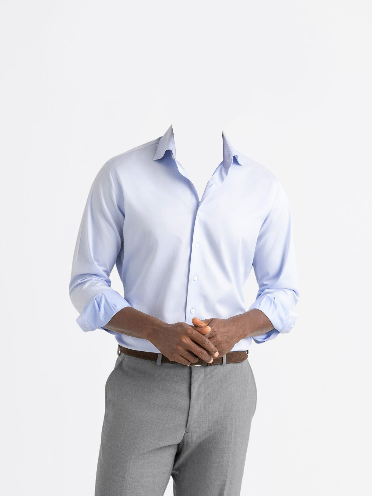 The Non-Iron Shirt light blue (model)