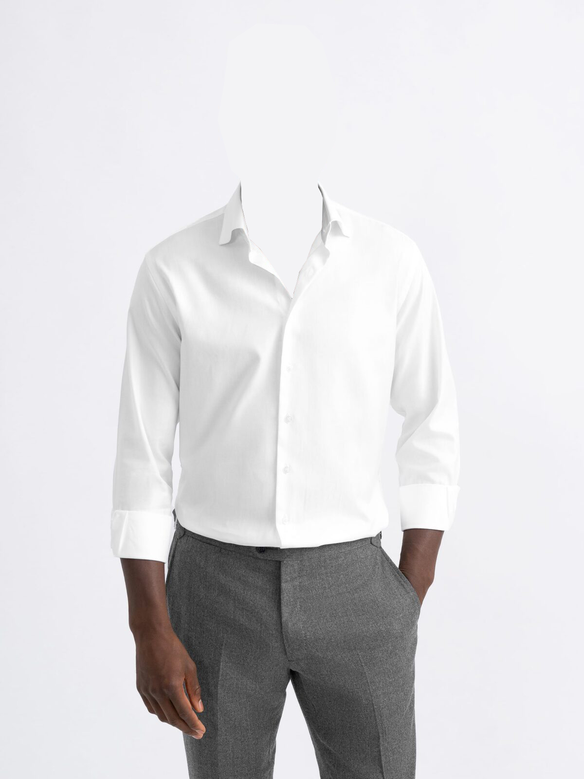 The Thomas Mason Royal Herringbone Dress Shirt (white m)
